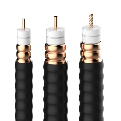 Cable coaxial de 50 ohmios Cable coaxial de cobre súper flexible RF Corrugado 1/2 1/4 Cable con fugas de 7/8 pulgadas