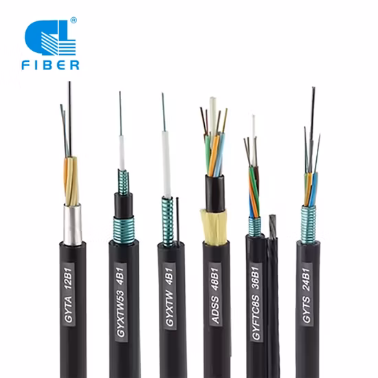 Cable de descenso de fibra 2 Cable óptico blindado de alambre de acero FTTH de 4 núcleos